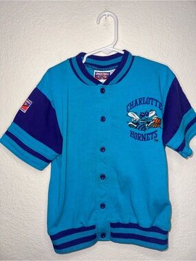 Vintage Jump Ball Club by Mighty Mac NBA Charlotte Hornets Button-Up Top Size 7